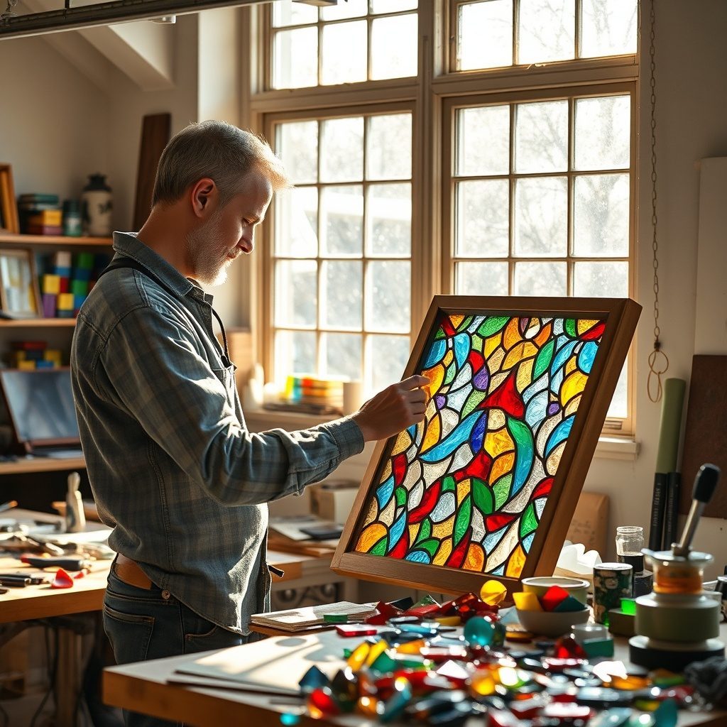 Custom stained glass panel design