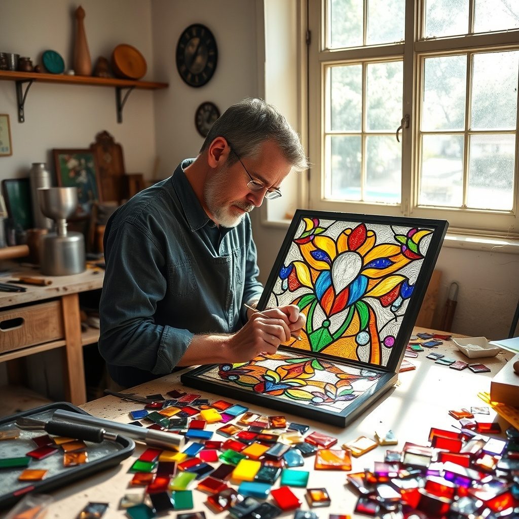 Color chart for stained glass consultations