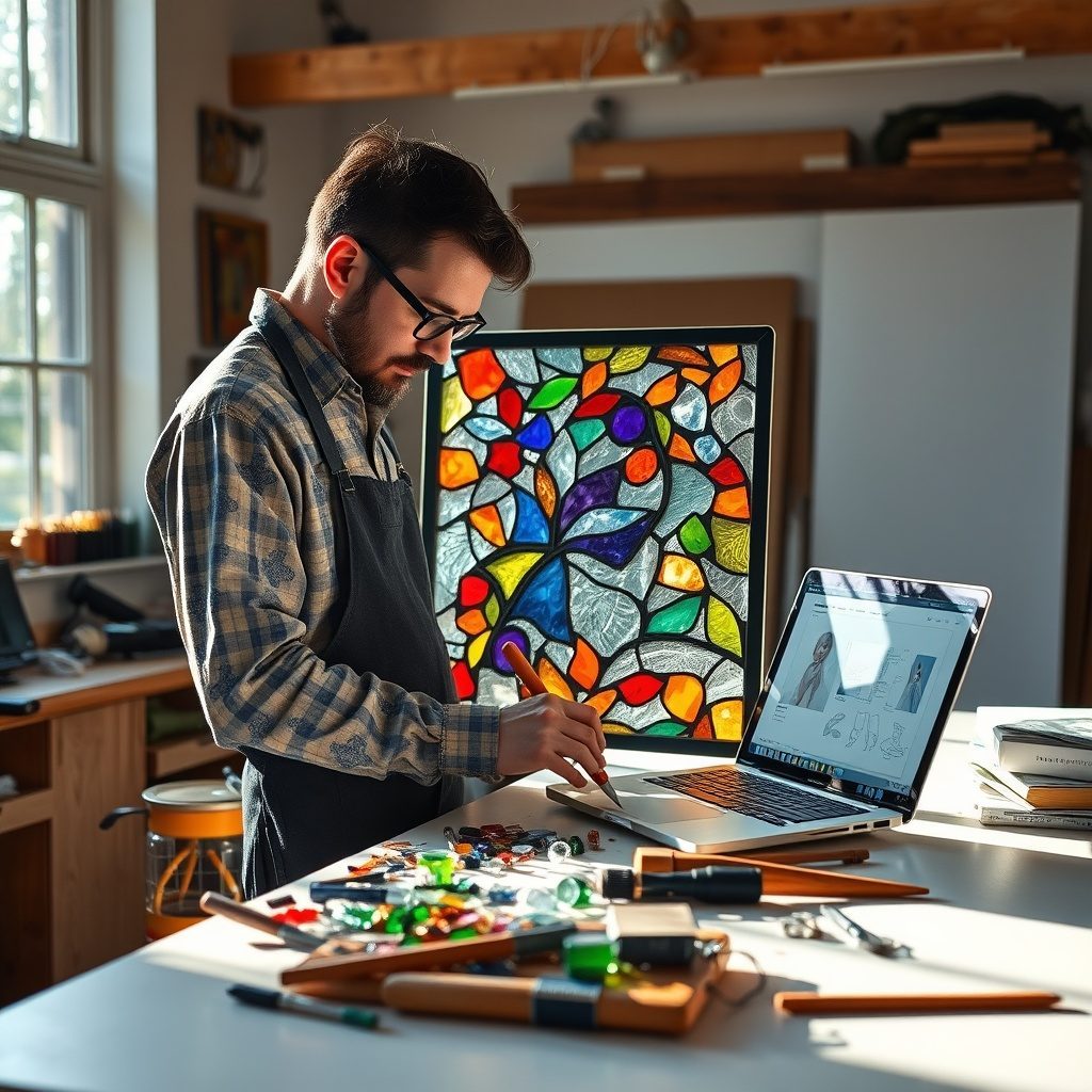 Stained glass window panel
